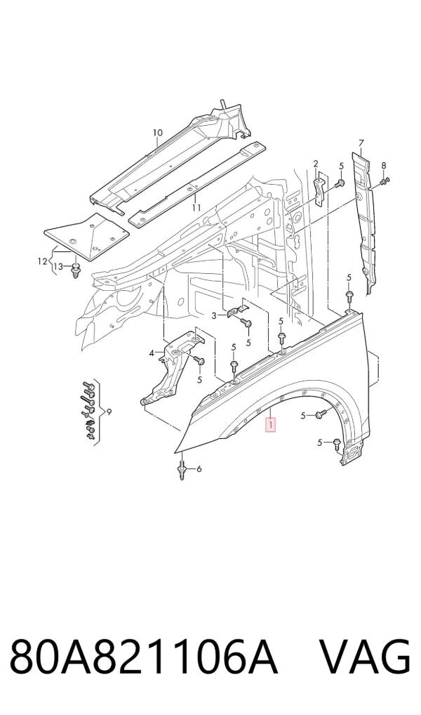 Aleta 80A821106A VAG