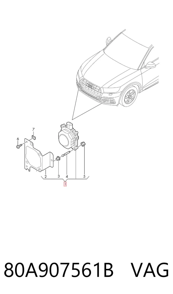 Sensor de distancia por radar 80A907561B VAG