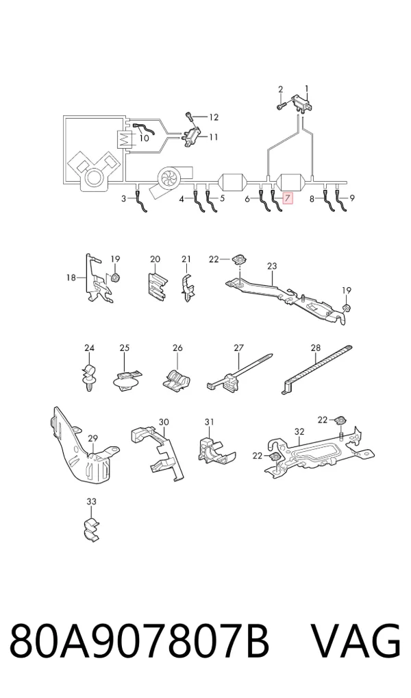 Sensor de óxidos de nitrógeno NOx 80A907807B VAG