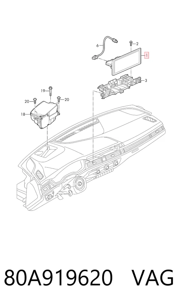 Pantalla 80A919620 VAG
