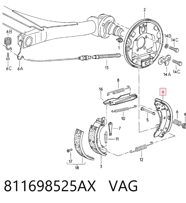 Zapatas de freno 811698525AX VAG