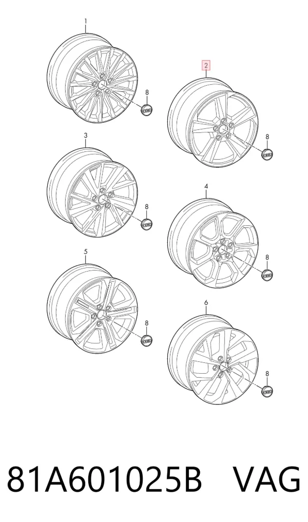 Llantas 81A601025B VAG