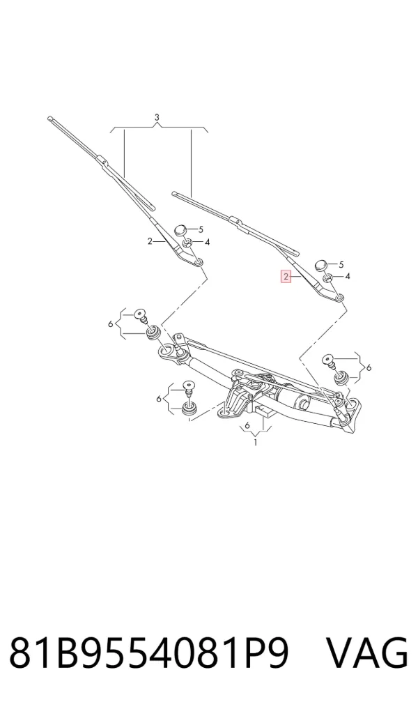 Brazo del limpiaparabrisas Audi Q2 GAB, GAG