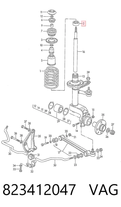 Cubierta de soporte del amortiguador delantero VAG 823412047