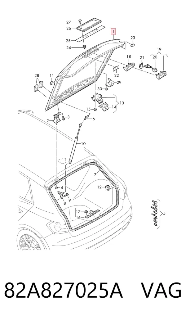 Puerta trasera Audi A1 Sportback