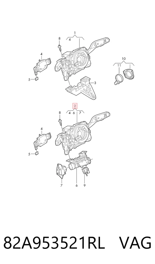 Conmutador columna dirección 82A953521RL VAG