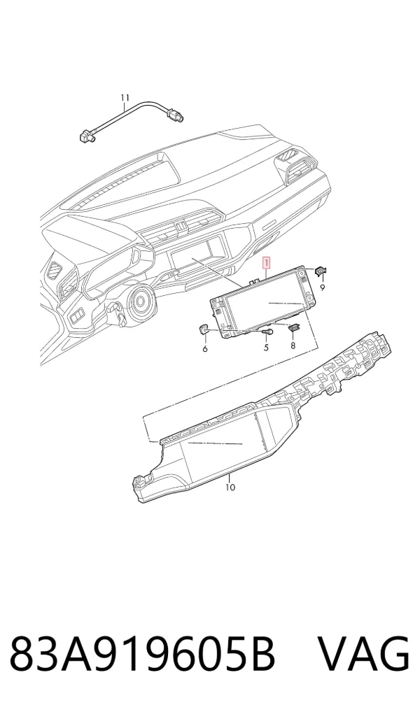 Pantalla 83A919605B VAG