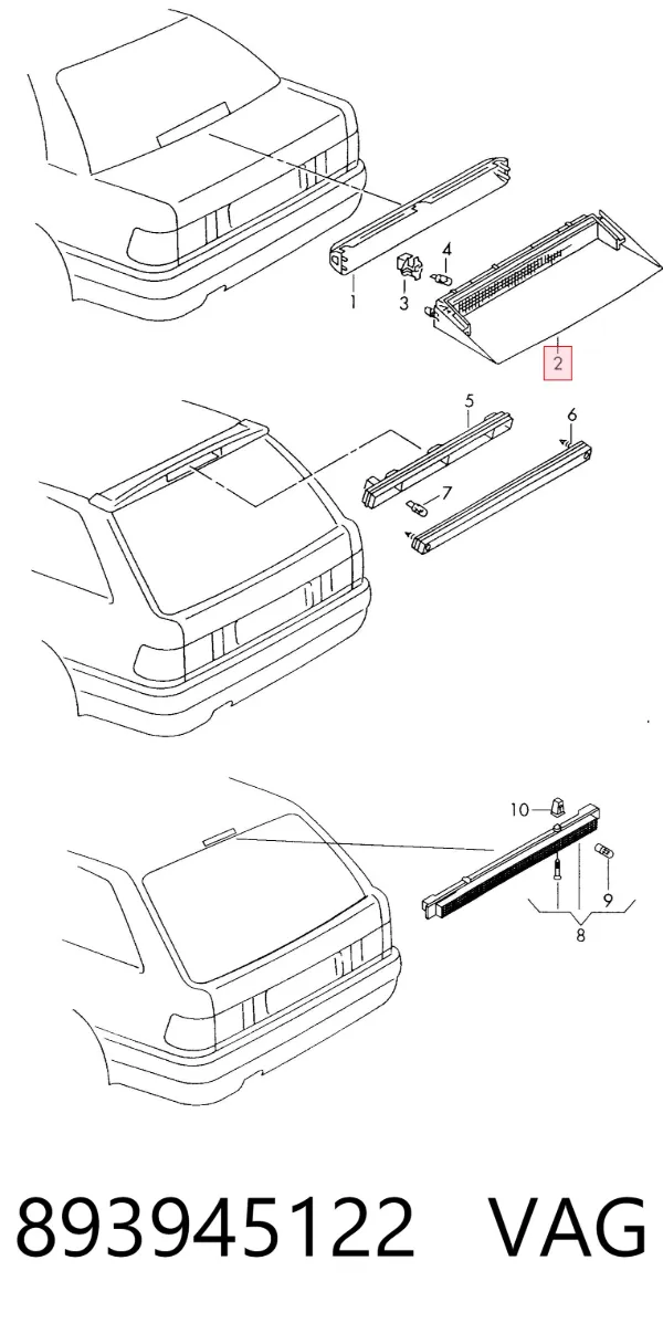 Tercera luz de freno Audi 80 B3