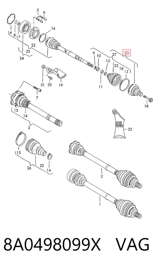 Junta homocinetica 8A0498099X VAG