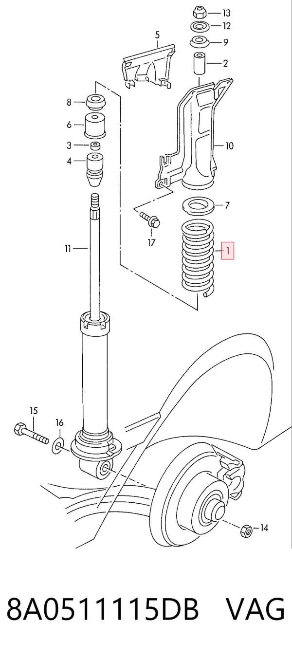 Muelle 8A0511115DB VAG