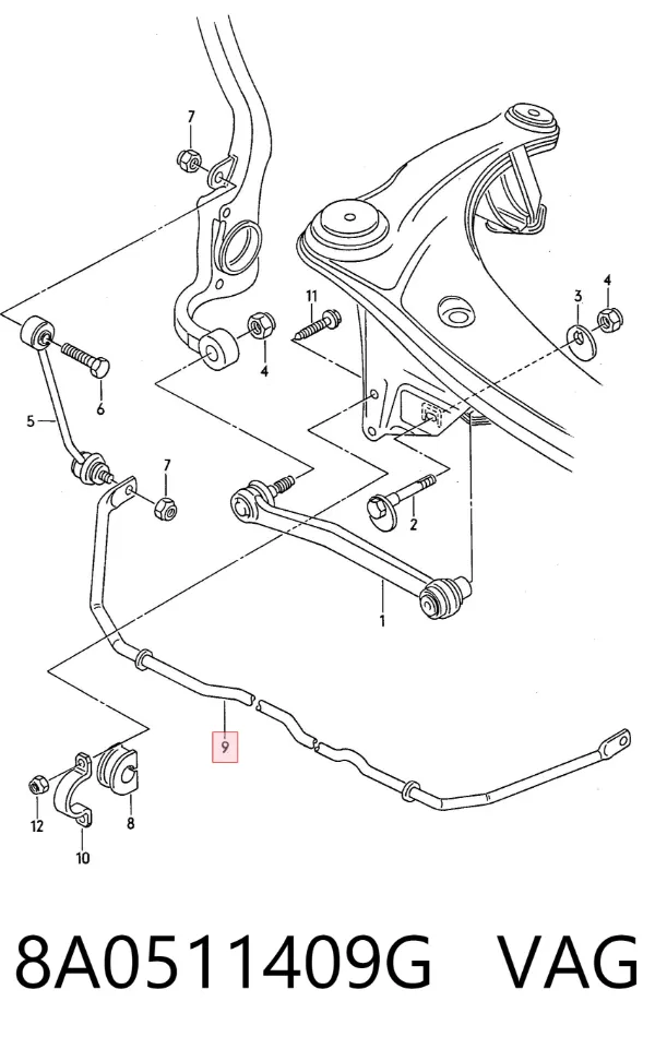 Estabilizador trasero Audi A4 B5