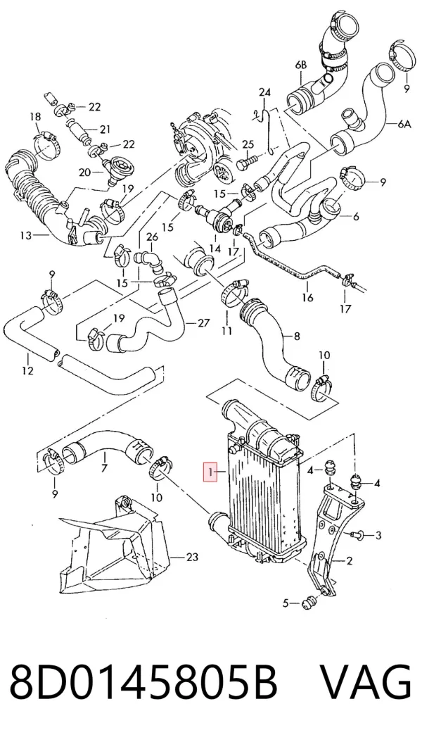 Intercooler 8D0145805B VAG
