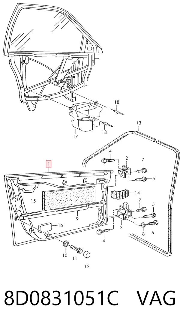 Puerta delantera izquierda Audi A4 Avant B5