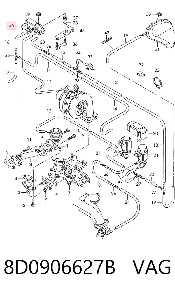 Válvula solenoide de control de presión de sobrealimentación 8D0906627B VAG