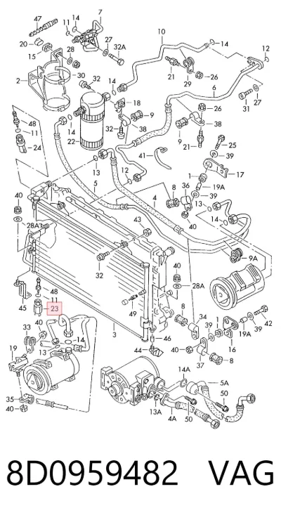 Sensor de presión absoluta del aire acondicionado VAG 8D0959482