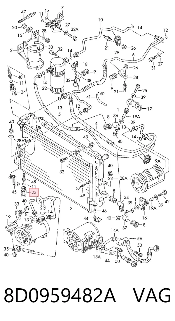 Sensor de presion de aire acondicionado 8D0959482A VAG