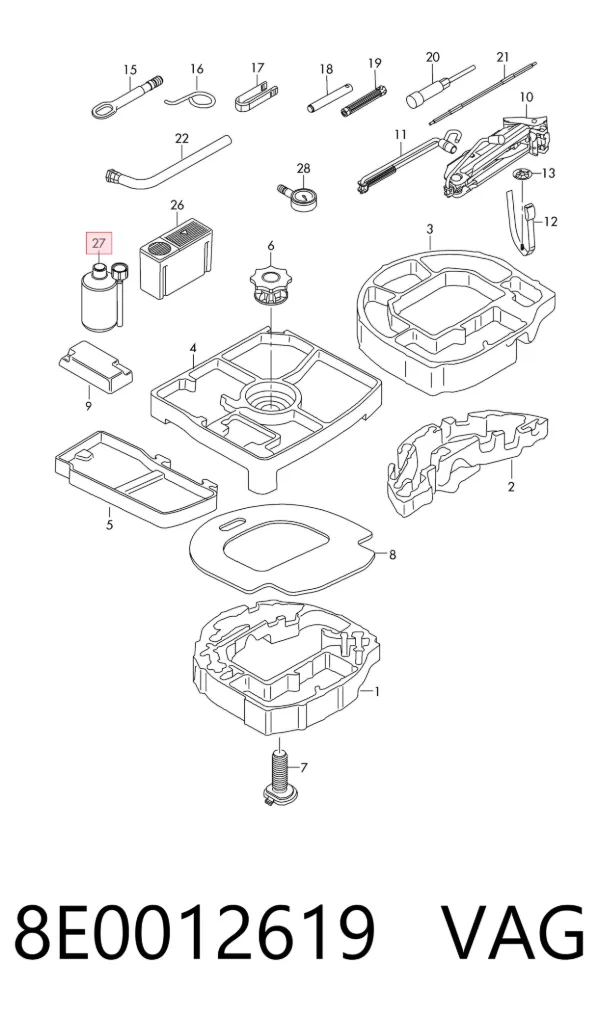 Sellador de neumáticos 8E0012619 VAG