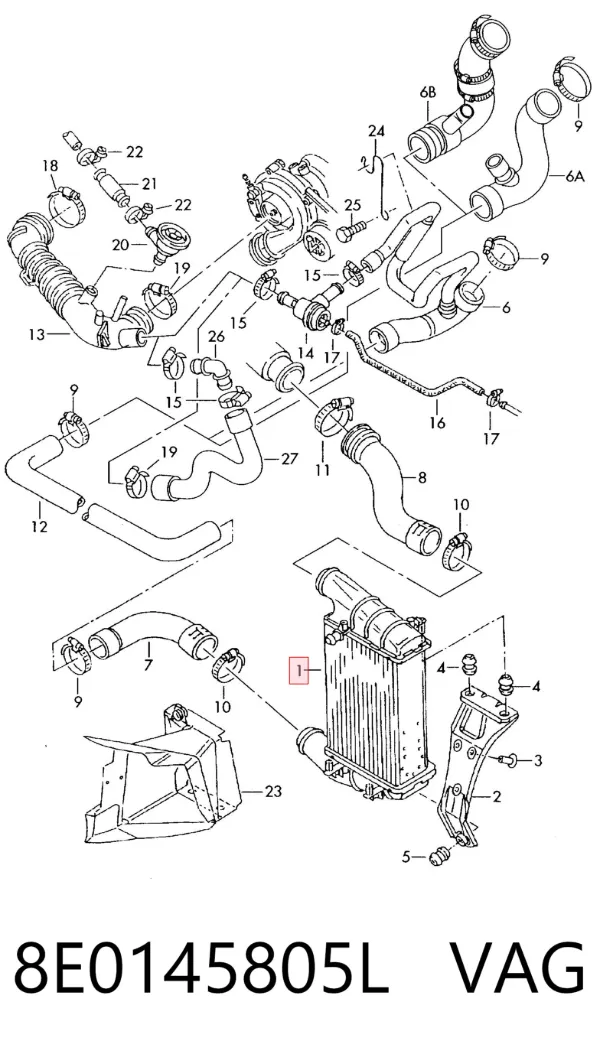 Intercooler 8E0145805L VAG