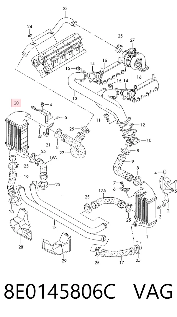 Intercooler 8E0145806C VAG