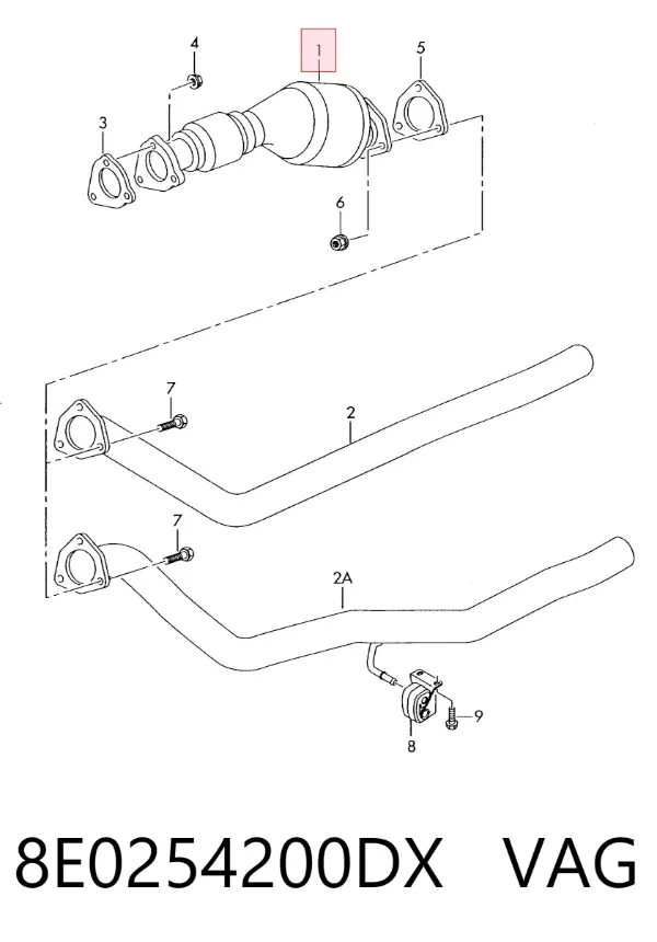 Catalizador 8E0254200DX VAG