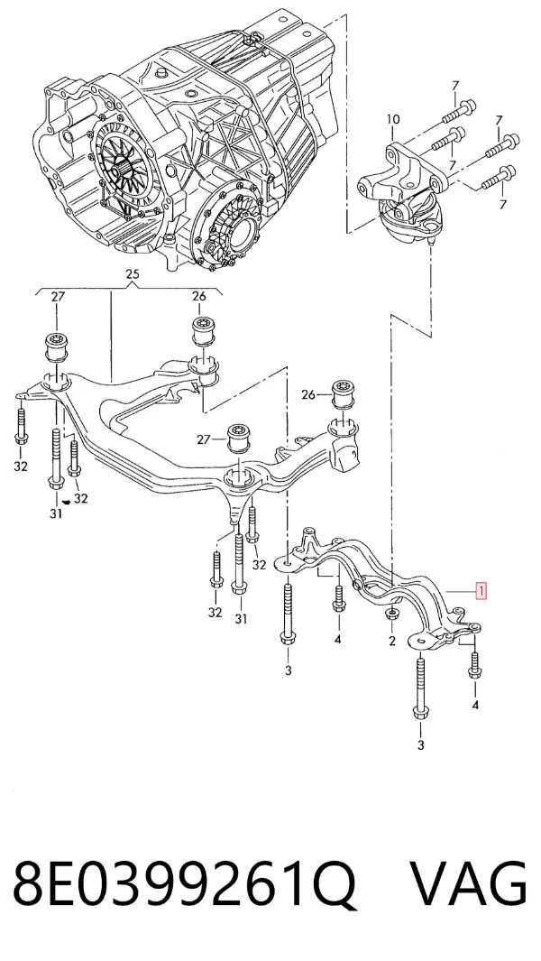 Soporte de la caja de cambios 8E0399261Q VAG