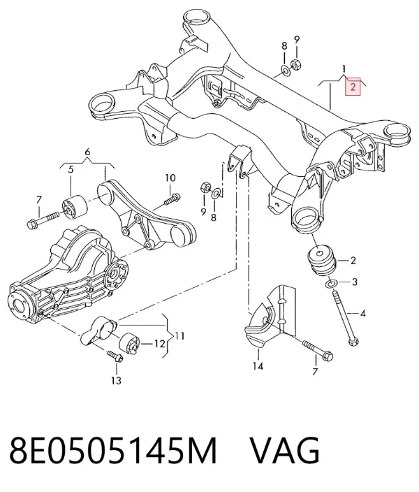 Silentblock trasero 8E0505145M VAG