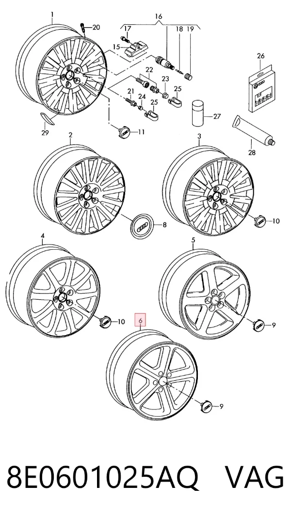 Llantas 8E0601025AQ VAG