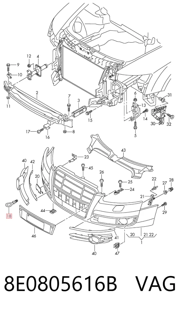 Enganche 8E0805616B VAG