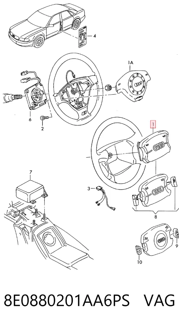 Airbag de volante 8E0880201AA6PS VAG