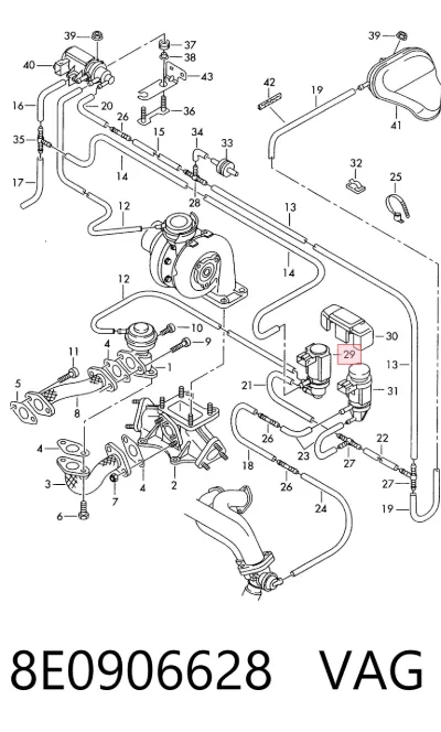 Válvula solenoide de control de presión de sobrealimentación VAG 8E0906628