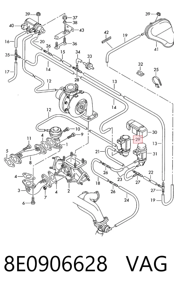 Válvula solenoide de control de presión de sobrealimentación 8E0906628 VAG