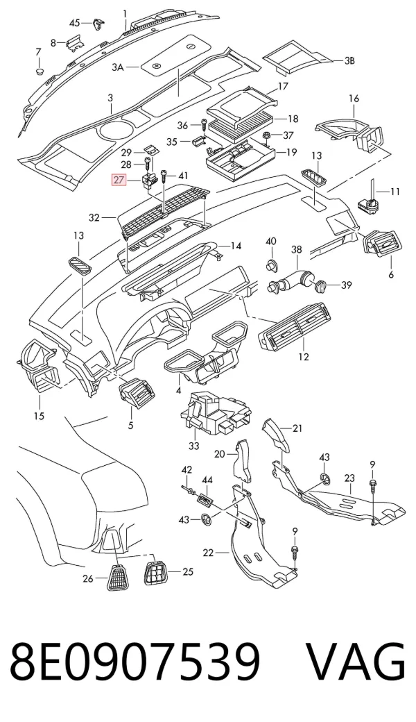 Sensor de luz 8E0907539 VAG