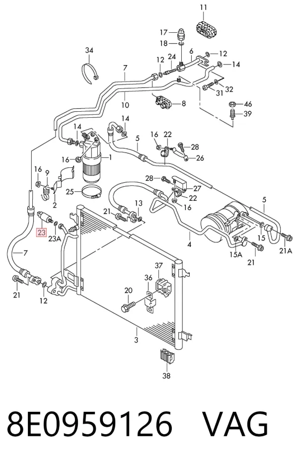Sensor de presion de aire acondicionado 8E0959126 VAG