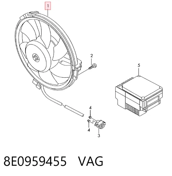 Ventilador del motor 8E0959455 VAG