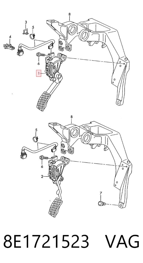 Pedal del acelerador 8E1721523 VAG
