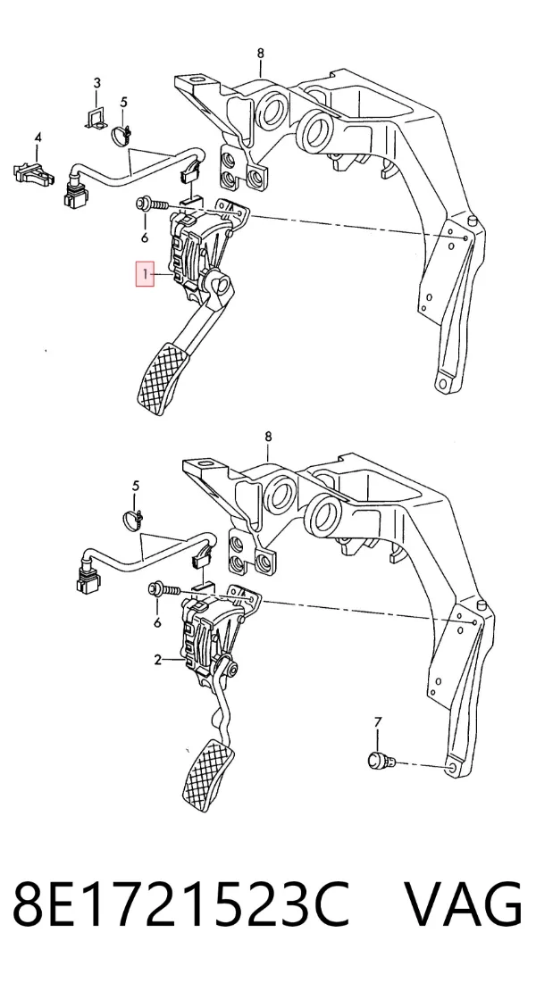 Pedal del acelerador 8E1721523C VAG