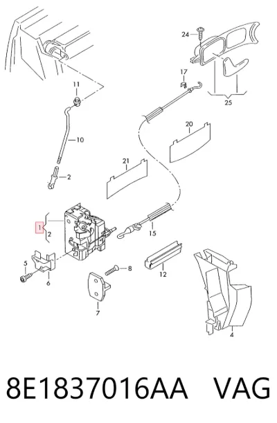 Cerradura de puerta delantera derecha VAG 8E1837016AA