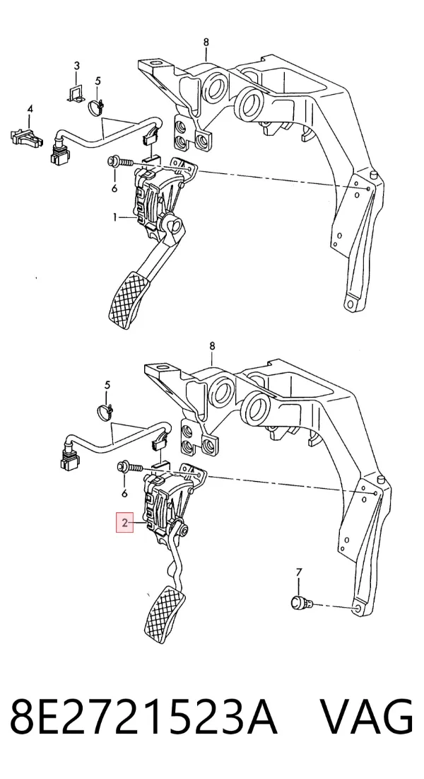 Pedal del acelerador 8E2721523A VAG