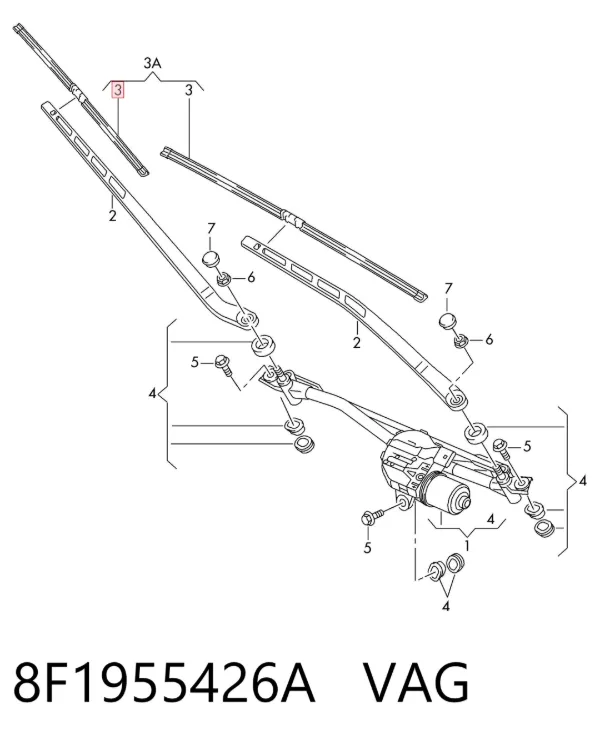 Escobilla del limpiaparabrisas del lado del pasajero 8F1955426A VAG