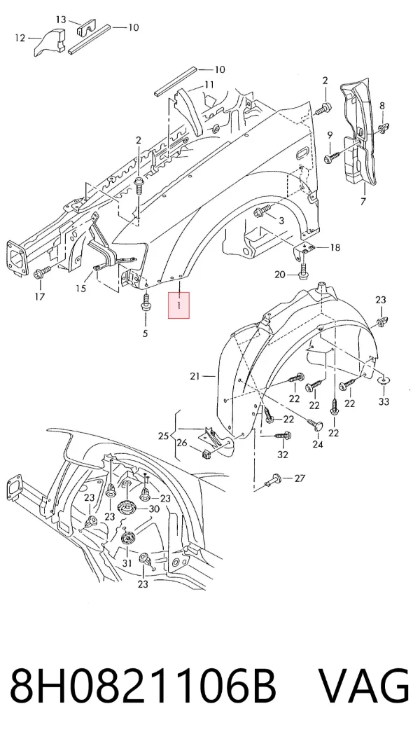 Aleta 8H0821106B VAG