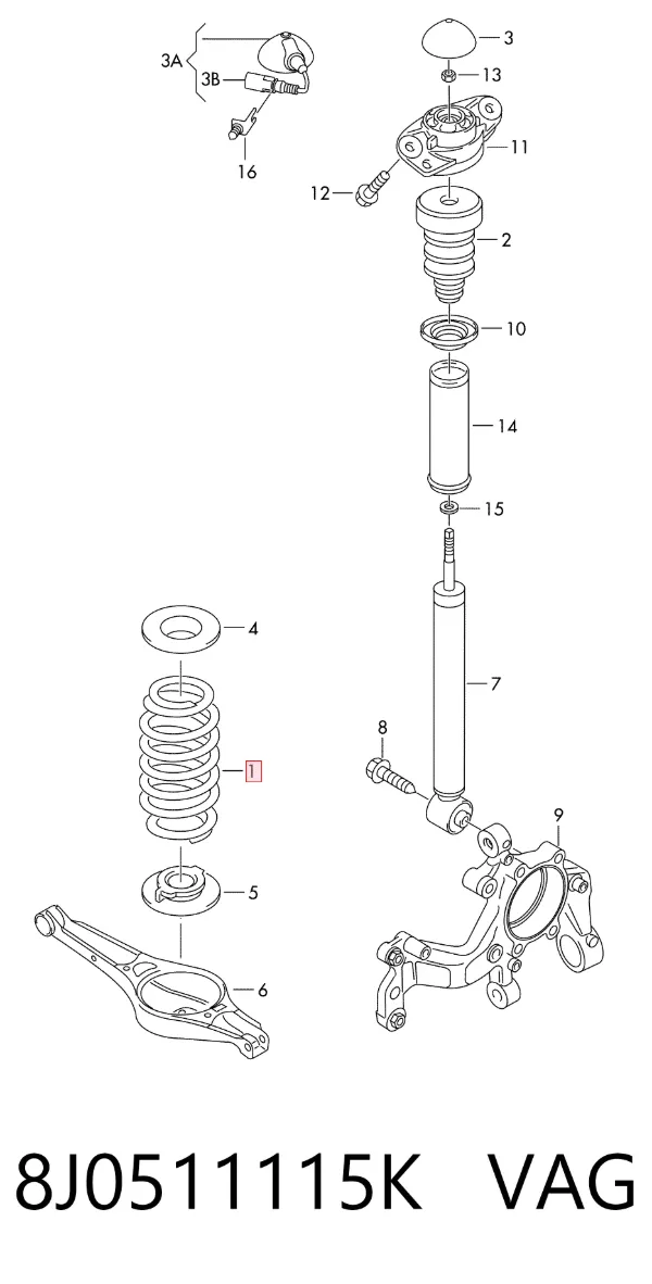 Muelle 8J0511115K VAG