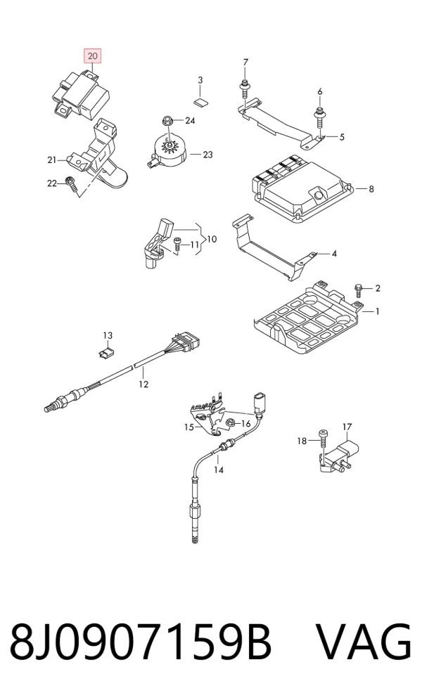 Unidad de control de generación de sonido del motor 8J0907159B VAG