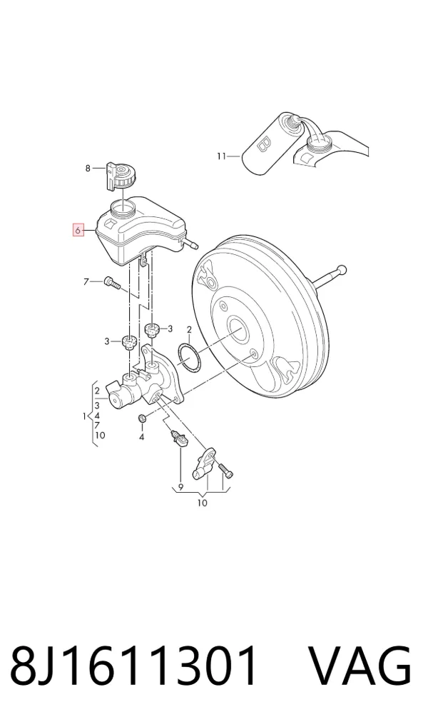 Depósito de líquido de frenos Audi TT 8J3
