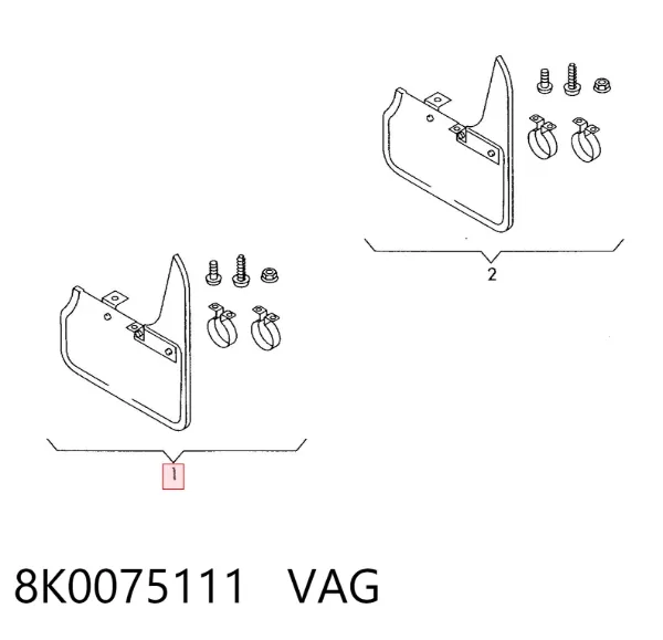Guardabarros delanteros 8K0075111 VAG