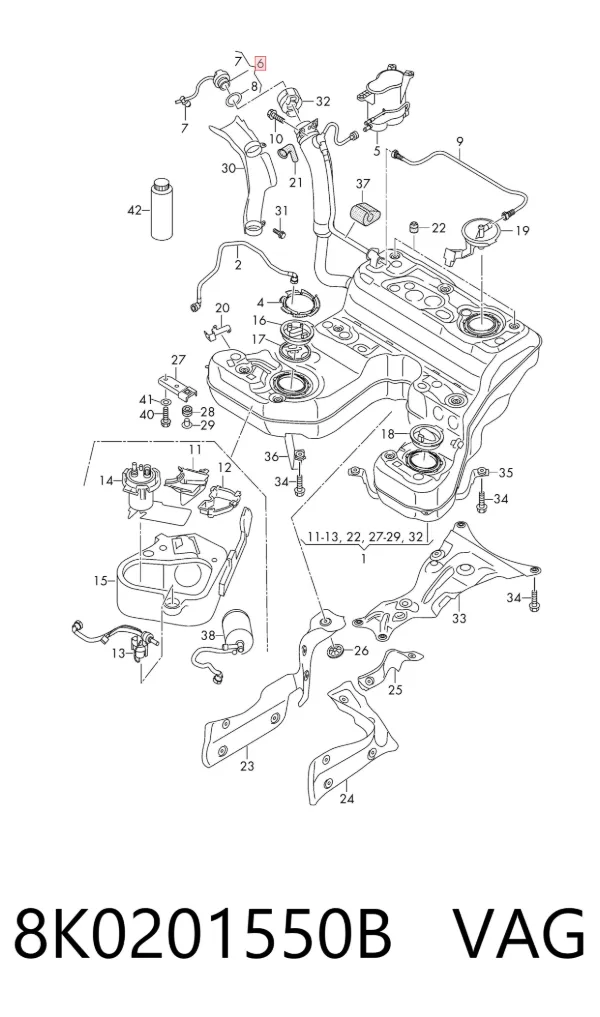 Tapa de depósito de combustible 8K0201550B VAG
