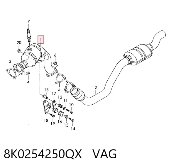 Catalizador 8K0254250QX VAG