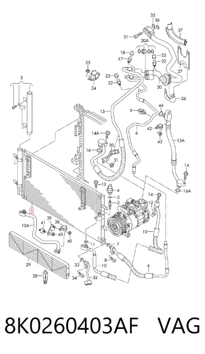 Condensador de aire acondicionado VAG 8K0260403AF