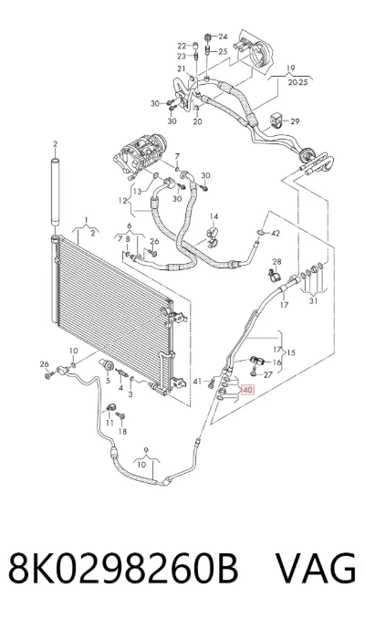 Kit de reparación de compresor de aire acondicionado VAG 8K0298260B