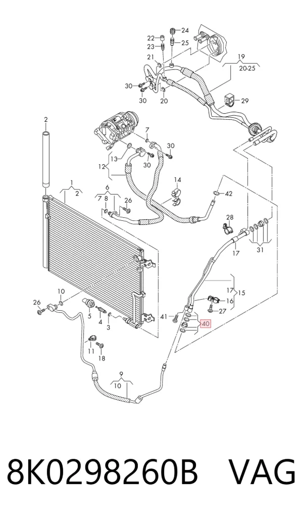 Kit de reparación de compresor de aire acondicionado 8K0298260B VAG