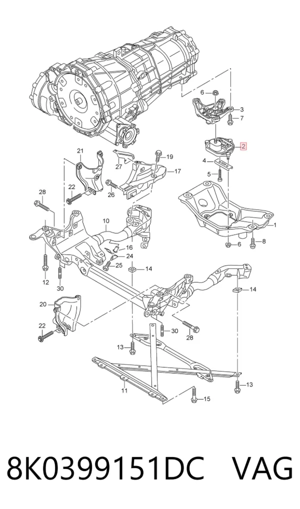 Taco de caja de cambios 8K0399151DC VAG